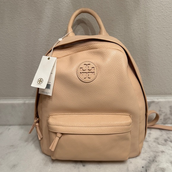 Tory Burch Pebbled Leather Backpack in Sweet Melon NWT - Picture 2 of 8